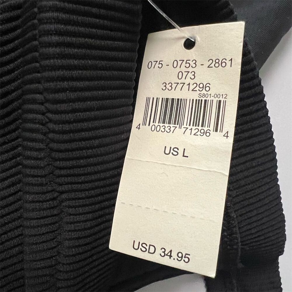 Aerie ribbed Scoop Neck Bikini Swim Top ladies size Large black - Picture 5 of 7